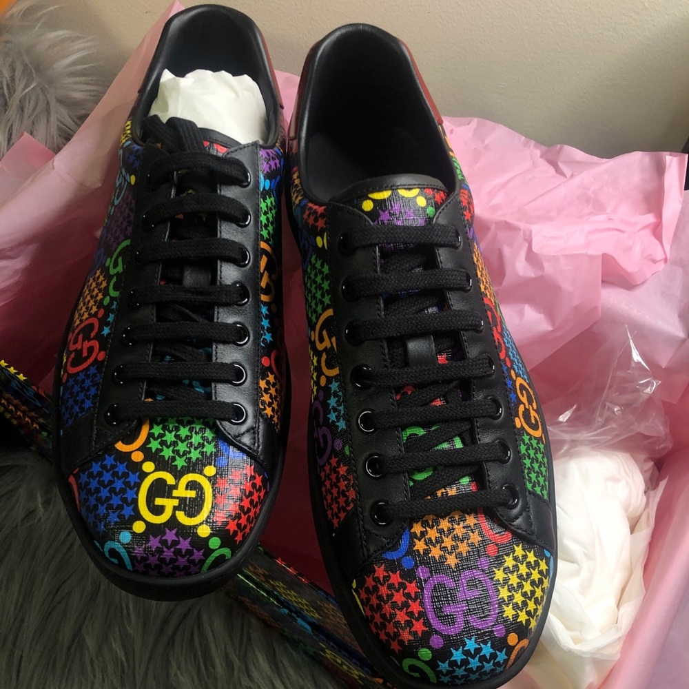 Gucci GG Supreme Psychedelic Men Sneaker Size 8